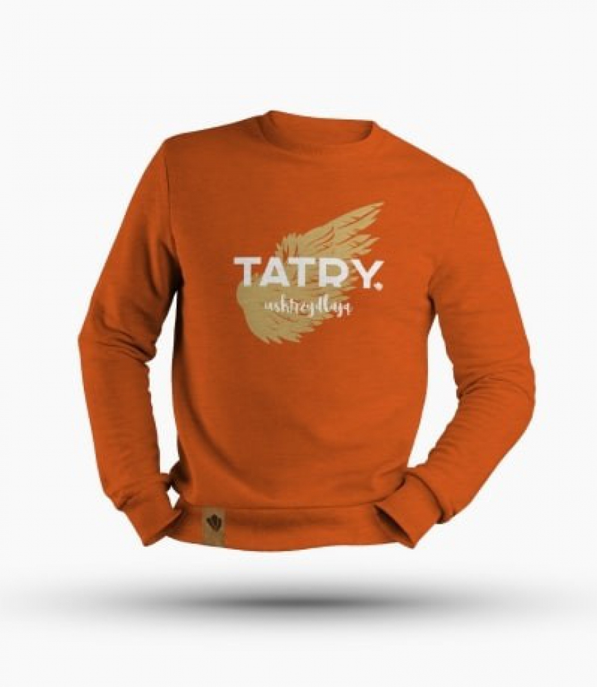 Bluza męska Tatry orange ze złotym nadrukiem