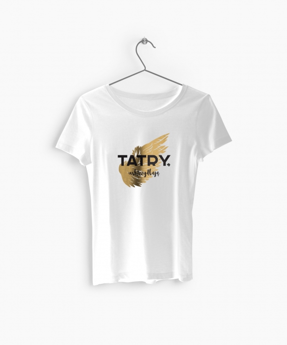 Koszulka damska Tatry biała złotym skrzydłem